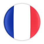 French Flag Button - Flag of France Badge 3D Illustration